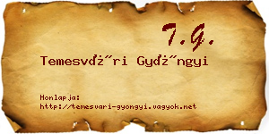 Temesvári Gyöngyi névjegykártya