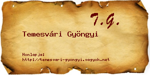 Temesvári Gyöngyi névjegykártya